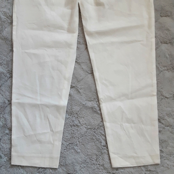 Vince Tapered Cropped Pants linen Blend In Off White Size 2. - Picture 12 of 14